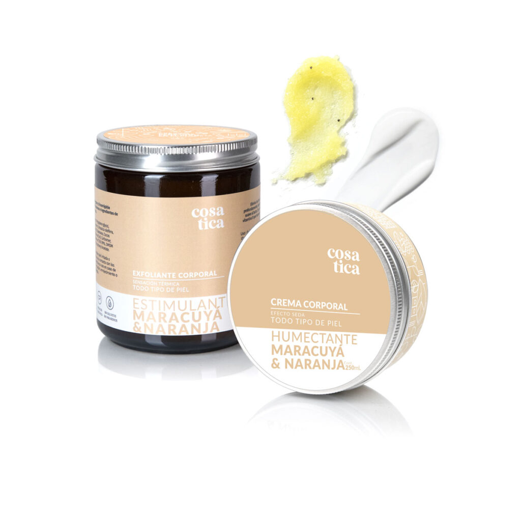 Duo Exfoliante y Crema Corporal. Aroma Maracuyá.