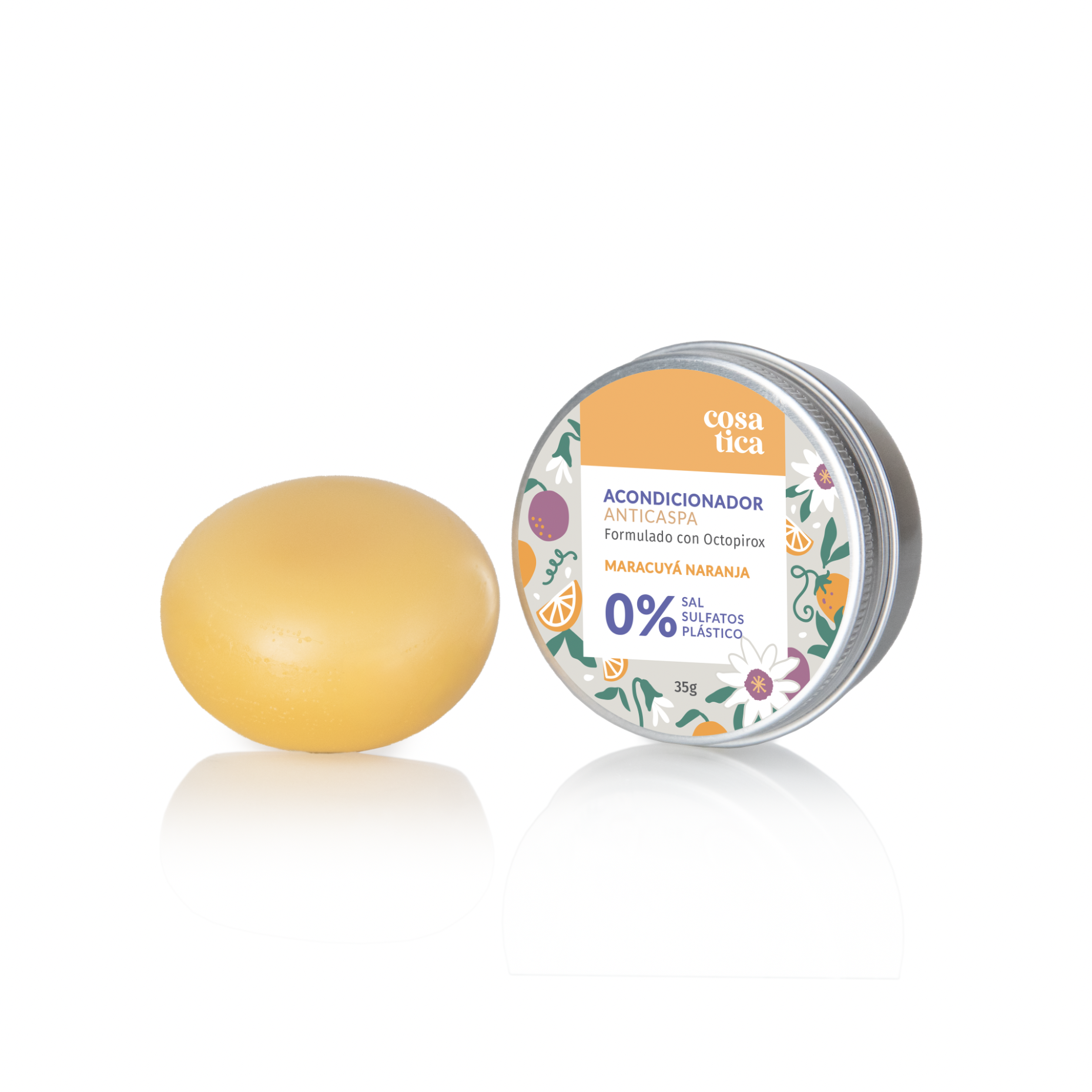 Acondicionador Solido Anticaspa Maracuya Naranja